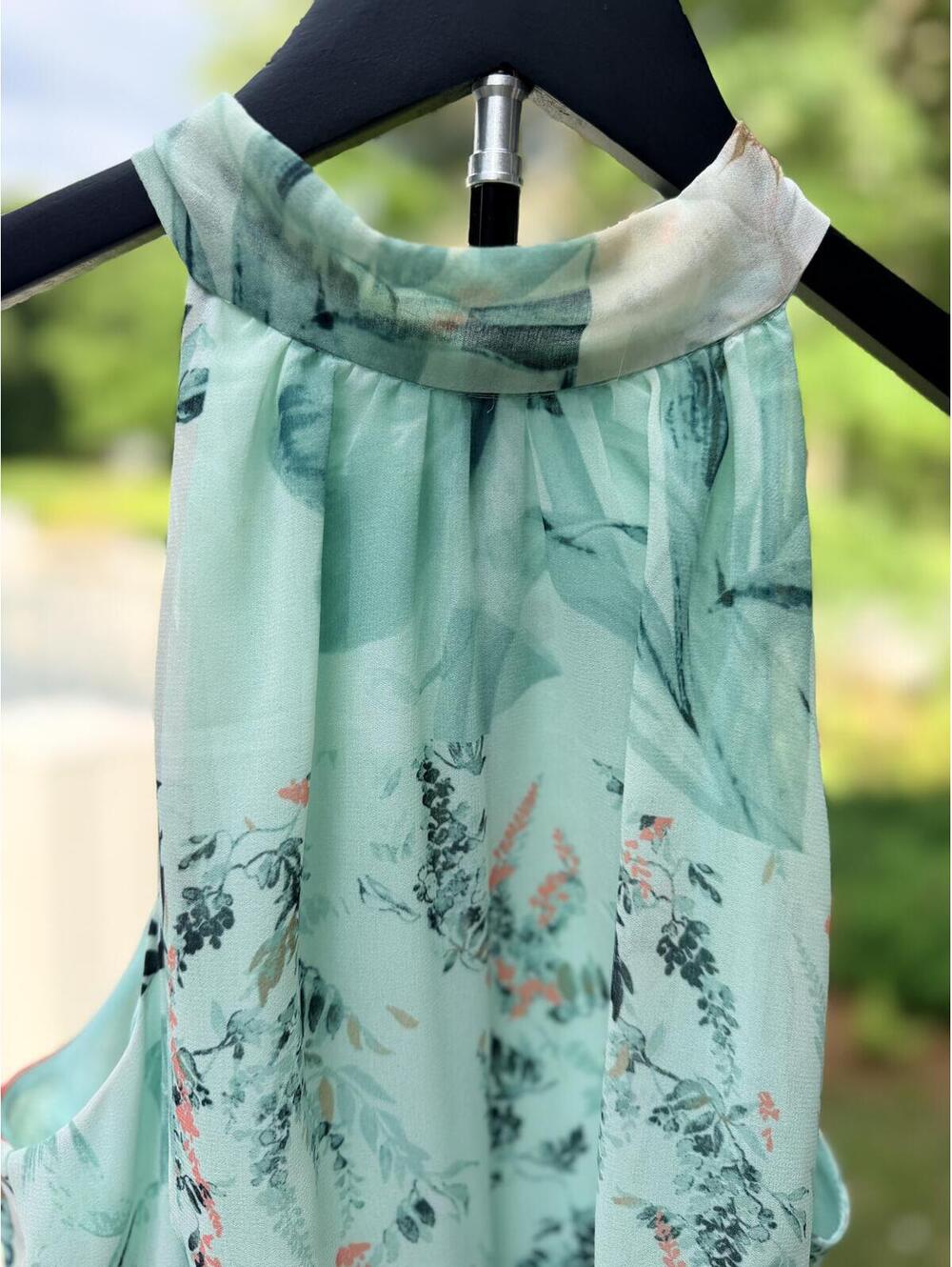 White House Black Market Floral Halter Midi Dress Size 6 - Picture 8 of 9